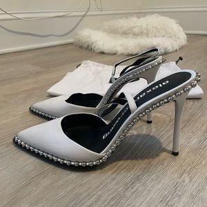 Alexander Wang White Leather Slingback Stud Heels